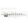 Double bed frame with white solid wood headboard by vidaXL, Beds and slatted bases - Ref: Foro24-3193287, Price: 156,96 €, Di...