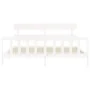 Double bed frame with white solid wood headboard by vidaXL, Beds and slatted bases - Ref: Foro24-3193287, Price: 154,82 €, Di...