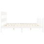 Double bed frame with white solid wood headboard by vidaXL, Beds and slatted bases - Ref: Foro24-3193287, Price: 156,96 €, Di...