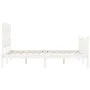 Double bed frame with white solid wood headboard by vidaXL, Beds and slatted bases - Ref: Foro24-3193307, Price: 124,09 €, Di...
