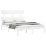 Weißer Massivholzbettrahmen mit Kopfteil 120x200 cm von vidaXL, Betten und Lattenroste - Ref: Foro24-3193527, Preis: 132,04 €...