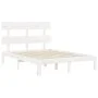 White solid wood bed frame with headboard 120x200 cm by vidaXL, Beds and slatted bases - Ref: Foro24-3193527, Price: 130,35 €...