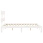 Weißer Massivholzbettrahmen mit Kopfteil 120x200 cm von vidaXL, Betten und Lattenroste - Ref: Foro24-3193527, Preis: 132,04 €...