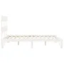 White solid wood bed frame with headboard 120x200 cm by vidaXL, Beds and slatted bases - Ref: Foro24-3193527, Price: 130,35 €...