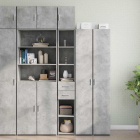 Armario estrecho madera ingeniería gris hormigón 30x42,5x225 cm