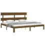 Honey brown solid wood bed frame and headboard 200x200 cm by vidaXL, Beds and slatted bases - Ref: Foro24-3193554, Price: 164...