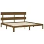 Honey brown solid wood bed frame and headboard 200x200 cm by vidaXL, Beds and slatted bases - Ref: Foro24-3193554, Price: 164...