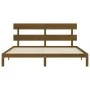 Honey brown solid wood bed frame and headboard 200x200 cm by vidaXL, Beds and slatted bases - Ref: Foro24-3193554, Price: 164...