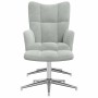 Sillón de relax con taburete terciopelo gris claro