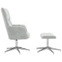 Sillón de relax con taburete terciopelo gris claro