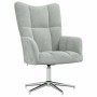 Sillón de relax con taburete terciopelo gris claro