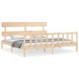 Estructura de cama con cabecero madera maciza 200x200 cm de vidaXL, Camas y somieres - Ref: Foro24-3193291, Precio: 141,86 €,...