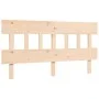 Bed frame with solid wood headboard 160x200 cm by vidaXL, Beds and slatted bases - Ref: Foro24-3193346, Price: 128,42 €, Disc...