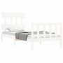 White solid wood bed frame with headboard by vidaXL, Beds and slatted bases - Ref: Foro24-3193302, Price: 98,76 €, Discount: %