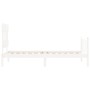 White solid wood bed frame with headboard by vidaXL, Beds and slatted bases - Ref: Foro24-3193302, Price: 98,76 €, Discount: %