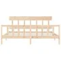 Bed frame with solid wood headboard 200x200 cm by vidaXL, Beds and slatted bases - Ref: Foro24-3193356, Price: 141,67 €, Disc...