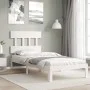 Weißer Massivholzbettrahmen mit Kopfteil 90x200 cm von vidaXL, Betten und Lattenroste - Ref: Foro24-3193582, Preis: 107,07 €,...