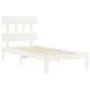 White solid wood bed frame with headboard 90x200 cm by vidaXL, Beds and slatted bases - Ref: Foro24-3193582, Price: 105,74 €,...