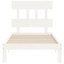 Weißer Massivholzbettrahmen mit Kopfteil 90x200 cm von vidaXL, Betten und Lattenroste - Ref: Foro24-3193582, Preis: 107,07 €,...