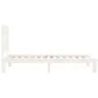 White solid wood bed frame with headboard 90x200 cm by vidaXL, Beds and slatted bases - Ref: Foro24-3193582, Price: 105,74 €,...