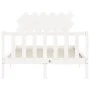 Doppelbettgestell mit weißem Massivholz-Kopfteil von vidaXL, Betten und Lattenroste - Ref: Foro24-3193437, Preis: 124,99 €, R...