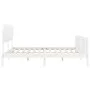 Double bed frame with white solid wood headboard by vidaXL, Beds and slatted bases - Ref: Foro24-3193437, Price: 124,99 €, Di...