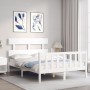 Weißer Massivholzbettrahmen mit Kopfteil 120x200 cm von vidaXL, Betten und Lattenroste - Ref: Foro24-3193267, Preis: 121,17 €...