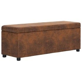 Bank mit Stauraum 116 cm braunes Kunstleder von vidaXL, Bänke für Hallen und Lager - Ref: Foro24-281315, Preis: 172,74 €, Rab...