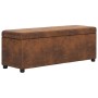 Bank mit Stauraum 116 cm braunes Kunstleder von vidaXL, Bänke für Hallen und Lager - Ref: Foro24-281315, Preis: 174,35 €, Rab...