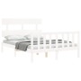 White solid wood bed frame with headboard 120x200 cm by vidaXL, Beds and slatted bases - Ref: Foro24-3193267, Price: 121,08 €...