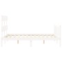 White solid wood bed frame with headboard 120x200 cm by vidaXL, Beds and slatted bases - Ref: Foro24-3193267, Price: 121,08 €...