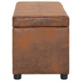Bank mit Stauraum 116 cm braunes Kunstleder von vidaXL, Bänke für Hallen und Lager - Ref: Foro24-281315, Preis: 174,35 €, Rab...