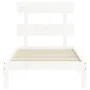 White solid wood bed frame with headboard 90x200 cm by vidaXL, Beds and slatted bases - Ref: Foro24-3193517, Price: 104,16 €,...