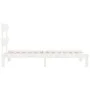 White solid wood bed frame with headboard 90x200 cm by vidaXL, Beds and slatted bases - Ref: Foro24-3193517, Price: 104,16 €,...