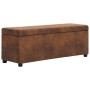 Bank mit Stauraum 116 cm braunes Kunstleder von vidaXL, Bänke für Hallen und Lager - Ref: Foro24-281315, Preis: 174,35 €, Rab...