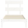 Weißer Massivholzbettrahmen mit Kopfteil 100x200 cm von vidaXL, Betten und Lattenroste - Ref: Foro24-3193522, Preis: 117,99 €...