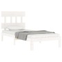 Weißer Massivholzbettrahmen mit Kopfteil 100x200 cm von vidaXL, Betten und Lattenroste - Ref: Foro24-3193587, Preis: 119,58 €...