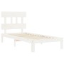 Weißer Massivholzbettrahmen mit Kopfteil 100x200 cm von vidaXL, Betten und Lattenroste - Ref: Foro24-3193587, Preis: 119,58 €...