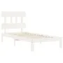 White solid wood bed frame with headboard 100x200 cm by vidaXL, Beds and slatted bases - Ref: Foro24-3193587, Price: 118,05 €...