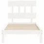 Estructura de cama con cabecero madera maciza blanco 100x200 cm de vidaXL, Camas y somieres - Ref: Foro24-3193587, Precio: 11...