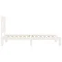 White solid wood bed frame with headboard 100x200 cm by vidaXL, Beds and slatted bases - Ref: Foro24-3193587, Price: 118,05 €...