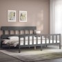 Estructura de cama con cabecero madera maciza gris 200x200cm de vidaXL, Camas y somieres - Ref: Foro24-3193358, Precio: 170,2...