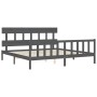 Estructura de cama con cabecero madera maciza gris 200x200cm de vidaXL, Camas y somieres - Ref: Foro24-3193358, Precio: 170,2...