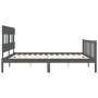 Estructura de cama con cabecero madera maciza gris 200x200cm de vidaXL, Camas y somieres - Ref: Foro24-3193358, Precio: 170,2...