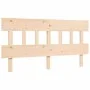 Double bed frame with solid wood headboard by vidaXL, Beds and slatted bases - Ref: Foro24-3193341, Price: 142,24 €, Discount: %
