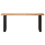 Bench with irregular edge solid acacia wood and steel 110cm by vidaXL, Benches for halls and storage - Ref: Foro24-286456, Pr...