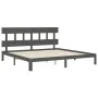 Estructura de cama con cabecero madera maciza gris 200x200 cm de vidaXL, Camas y somieres - Ref: Foro24-3193618, Precio: 171,...