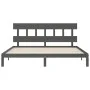 Estructura de cama con cabecero madera maciza gris 200x200 cm de vidaXL, Camas y somieres - Ref: Foro24-3193618, Precio: 171,...