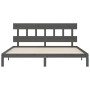 Gray solid wood bed frame with headboard 200x200 cm by vidaXL, Beds and slatted bases - Ref: Foro24-3193618, Price: 173,82 €,...