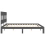 Gray solid wood bed frame with headboard 200x200 cm by vidaXL, Beds and slatted bases - Ref: Foro24-3193618, Price: 173,82 €,...